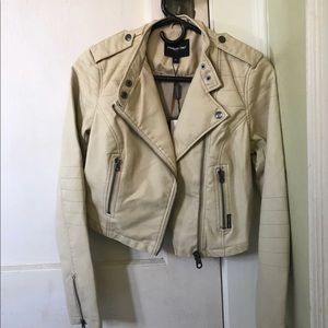 Cream moto jacket